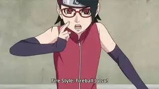 Sarada Uses Fireball Justu for the first time
