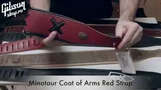 Minotaur Straps: Coat of Arms Red, Skull, Bass Strap Black, Bass Strap Brown