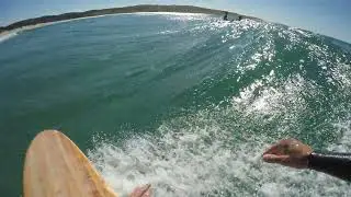 Hollow wooden longboard surfing