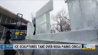 Ice sculptures take over Rosa Parks Circle