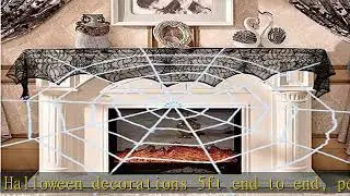 TEXASDELUXE 4 feet White Spiderweb Spider Webs Halloween Decorations Large 5ft end-to-end White Spi
