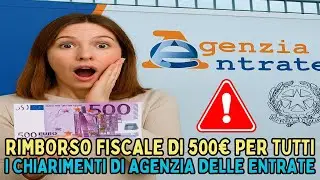 ALLARME TRUFFA! EMAIL RIMBORSO FISCALE 500&euro; DALL'AGENZIA DELLE ENTRATE. ATTENZIONE!