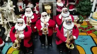 Gemmy Saxophone and Harmonica playing Santas