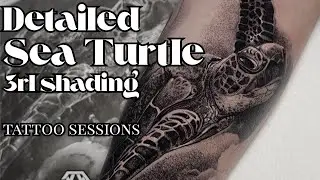 Super Detailed 3rl Sea Turtle in REAL TIME | TATTOO SESSIONS |
