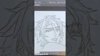 Sneak peek to ASMR Drawing Genshin Impact Varka Stretching #イラストメイキング #digitalart #drawing