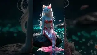 A Cute Mermaid Girl cat videos| Mermaid Cat story| Cat Mermaid shorts|  #shorts #cat #mermaid #cats