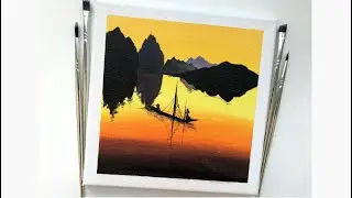 Color Challenge Week 31 | There Is Nothing More Musical Than A Sunset | Acrylic Painting