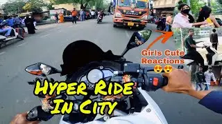 Public reaction motovloggers | Girls Reaction on my RS200 | Motovlog | Hyper Ride In City
