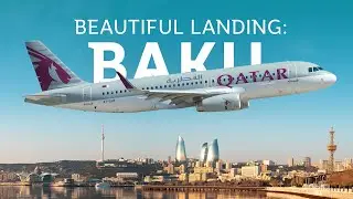 Beautiful landing in Baku, Azerbaijan (4K)