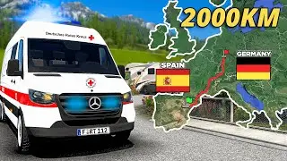 ETS2 Longest Ambulance Emergency (Barcelona to Frankfurt) Spain to Germany | Euro Truck Simulator 2
