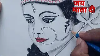 How to Draw Dussehra Navratri Festival Drawing / Durga Mata Drawing Easy