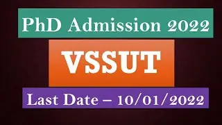 PhD Admission 2022 || VSSUT || State University ||