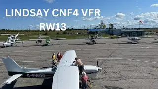 VFR approach C150 direct cross midfield RW13 Lindsay airport CNF4.