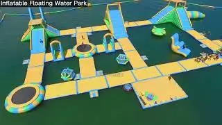 Customized Floating Aqua Park obstacle course games with water slide bouncer for adult