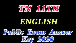 11th standard English public exam Original Correct answer key 2020
