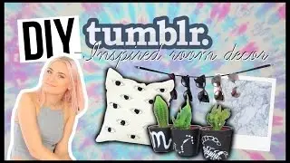 ДЕКОР КОМНАТЫ своими руками в стиле tumblr, гобелен в стиле тай-дай, подушечка для глаз, мраморное блюдо, астрологические горшки и т. д.