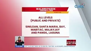 Walang pasok as of 7:12 AM (January 05, 2023) | UB