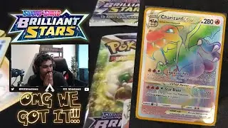 OMG WE GOT RAINBOW RARE CHARIZARD VSTAR! | Pokemon Brilliant Stars Opening