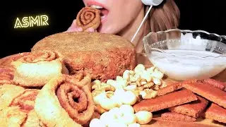 ASMR CINNAMON ROLLS + COOKIE Desserts + Nuts (No Talking|Eating Sounds)