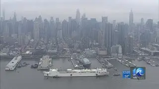 Navy hospital ship USNS Comfort arrives in New York City