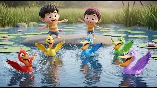 Five Little Pelicans Splash Splash Splash | Nursery Rhymes for Kids & Baby Songs