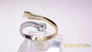 14 karaats bicolor gouden ring met zirkonia