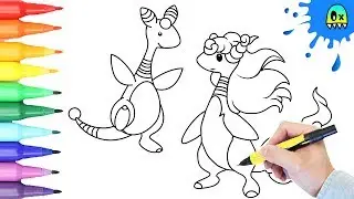 Pokemon Coloring Ampharos Mega Evolution I Fun Coloring Videos for Kids