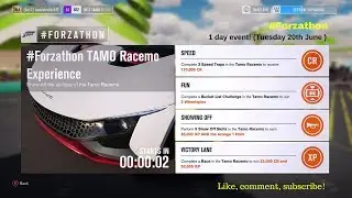 #Forzathon 'Tamo Racemo Experience' (1 day event: 20th June) - Credits, XP, Wheelspins & Arooga Horn