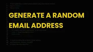 Generate a random email address