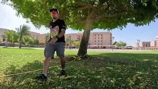 Slackline first set up