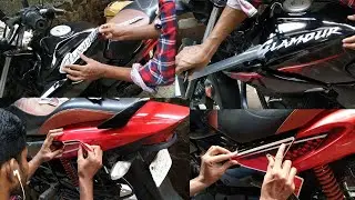 Changing Hero Honda Glamour Sticker | 2016 New Model | Red Sticker | PATNA BIKES