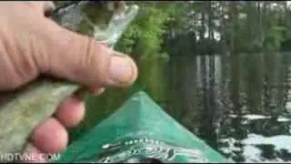 Kayak fishing with Sony HD cam on tripod HDTVNE