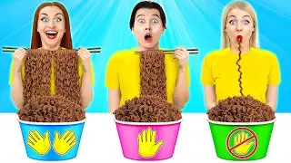 No Hands vs One Hand vs Two Hands Eating Challenge | Funny Food Situations Multi DO Food Challenge