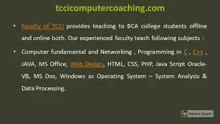 PGDCA Computer Course at TCCI