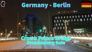 Germany - Berlin. Brandenburg Gate, Scheidemannstra&szlig;e, Konrad-Adenauer-Stra&szlig;e, Crown Prince Bridge.