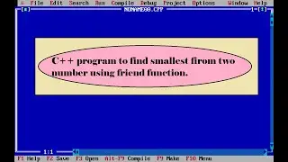 C++ program to find smallest from two number using friend function.