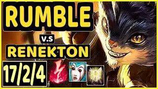 PAPRYZE (RUMBLE) vs RENEKTON - QUADRAKILL 17/2/4 KDA TOP GAMEPLAY - OC Ranked GRANDMASTER