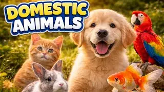 Domestic Animals for Kids | Learn Animal Names | Real Animals