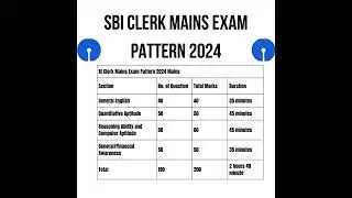 sbi clerk mains exam pattern 2024 | ##sbiclerk | #shortsfeed