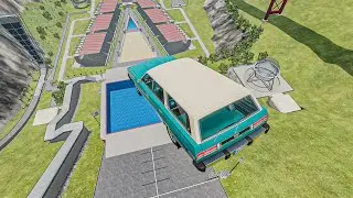 High Speed Jumping In Pool - BeamNGDriveR
