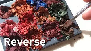 [Reverse] Destroying & Mixing Eyeshadow into Slime ! Satisfying Slime Video #1