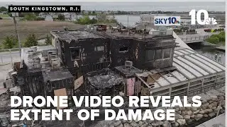 Drone video shows extent of fire damage to Matunuck Oyster Bar