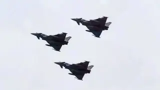 Eurofighter Typhoon Formation Flypast for UEFA Women's Euro England vs Austria &brvbar; Manchester 2022