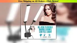 Flexible Double Arms LED Fill Light Bi-color Dimmable LED Video Light 3 Lighting Modes with Phone