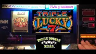 CLASSIC OLD SCHOOL CASINO SLOTS: TRIPLE DOUBLE STARS + TRIPLE LUCKY 7'S SLOT PLAY!