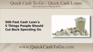 Fast Cash Loans: Five Things People Should Cut Back On  