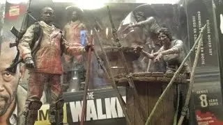 The walking dead TV series 8 bloody Morgan & impaled walker with spike trap box set (HD)