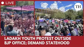 Ladakh youth protest outside BJP Office in-demand for 6th Schedule and Statehood