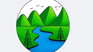 How to Drow natural Buitifull pleas scenary drowning art 