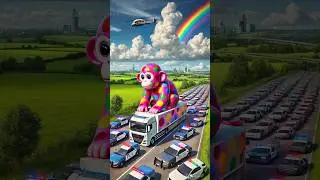 ❤️ Cat Sound 😻 Giant Pink Monkey 🙉 #cat #gato #shorts #monkey